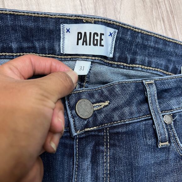 PAIGE Verdugo Ankle Distressed Blue Jeans Size W31 - Picture 8 of 11